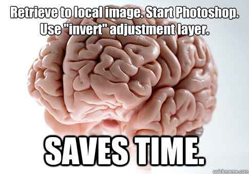 Retrieve to local image. Start Photoshop.
Use 