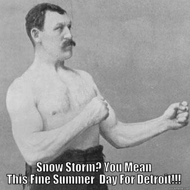  SNOW STORM? YOU MEAN THIS FINE SUMMER  DAY FOR DETROIT!!! overly manly man