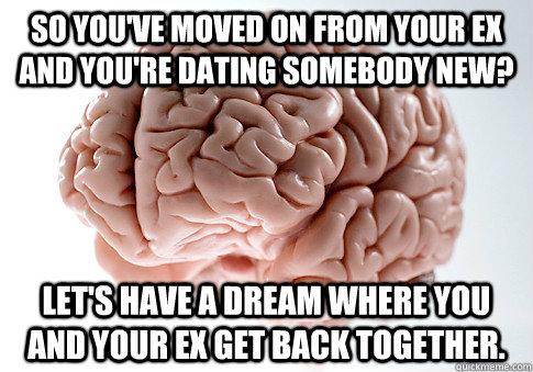 So you've moved on from your ex and you're dating somebody new? Let's have a dream where you and your ex get back together.  Scumbag Brain