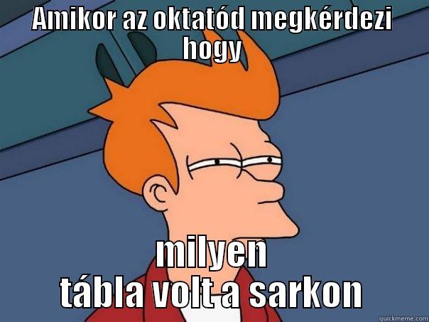 tábla :D - AMIKOR AZ OKTATÓD MEGKÉRDEZI HOGY MILYEN TÁBLA VOLT A SARKON Futurama Fry