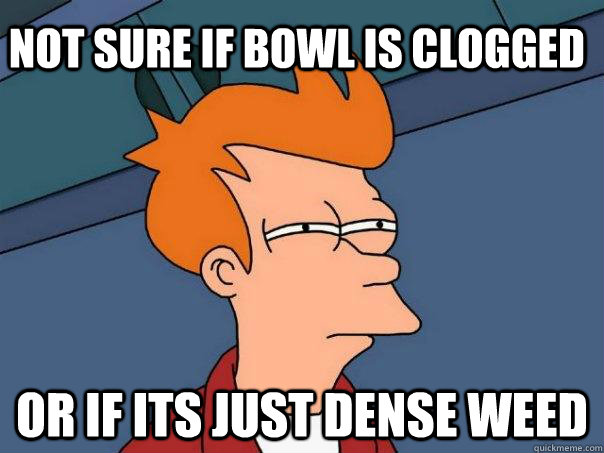 Not sure if bowl is clogged Or if its just dense weed  Futurama Fry