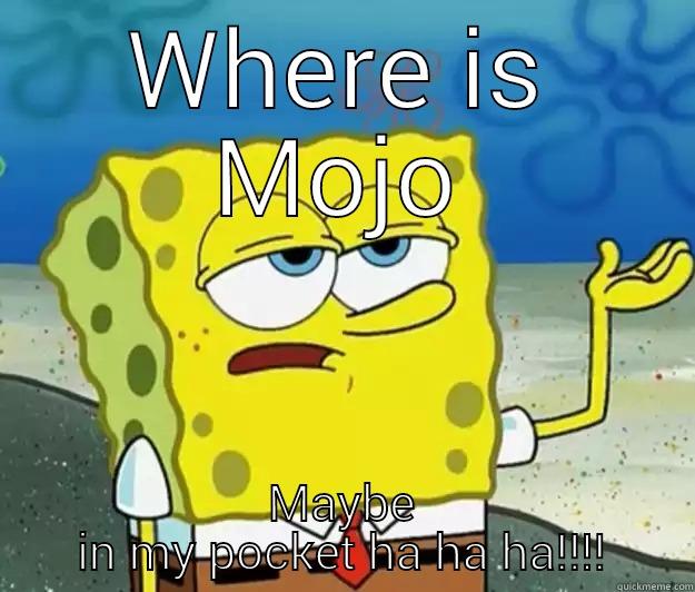 Mojo shit - WHERE IS MOJO MAYBE IN MY POCKET HA HA HA!!!! Tough Spongebob