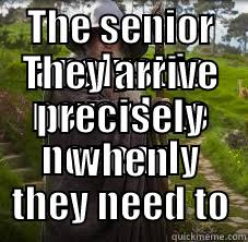 Senior Analyst - THE SENIOR ANALYST IS NEVER LATE NOR EARLY THEY ARRIVE PRECISELY WHEN THEY NEED TO Misc