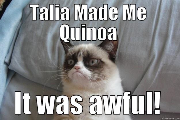 TALIA MADE ME QUINOA IT WAS AWFUL! Grumpy Cat