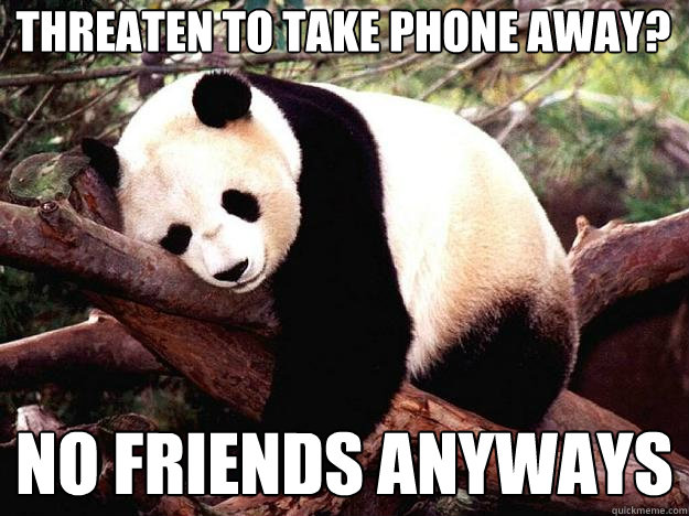 threaten to take phone away? no friends anyways  Procrastination Panda