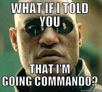 GOING COMMANDO - WHAT IF I TOLD YOU THAT I'M GOING COMMANDO? Matrix Morpheus