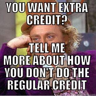 YOU WANT EXTRA CREDIT - YOU WANT EXTRA CREDIT? TELL ME MORE ABOUT HOW YOU DON'T DO THE REGULAR CREDIT Condescending Wonka