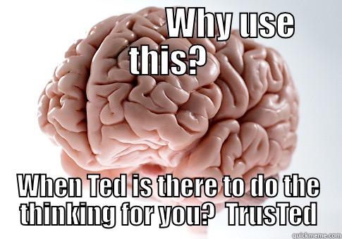                    WHY USE THIS? WHEN TED IS THERE TO DO THE THINKING FOR YOU?  TRUSTED Scumbag Brain