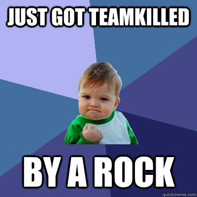 just got teamkilled by a rock  Success Kid