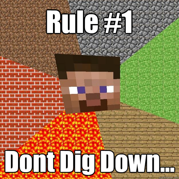 Rule #1 Dont Dig Down...  Minecraft