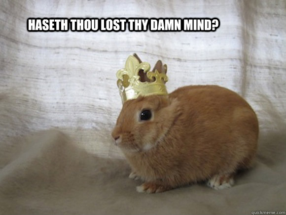 Haseth thou lost thy damn mind? - Haseth thou lost thy damn mind?  Renaissance Rabbit