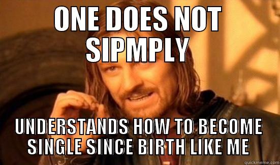 ONE DOES NOT SIPMPLY UNDERSTANDS HOW TO BECOME SINGLE SINCE BIRTH LIKE ME Boromir