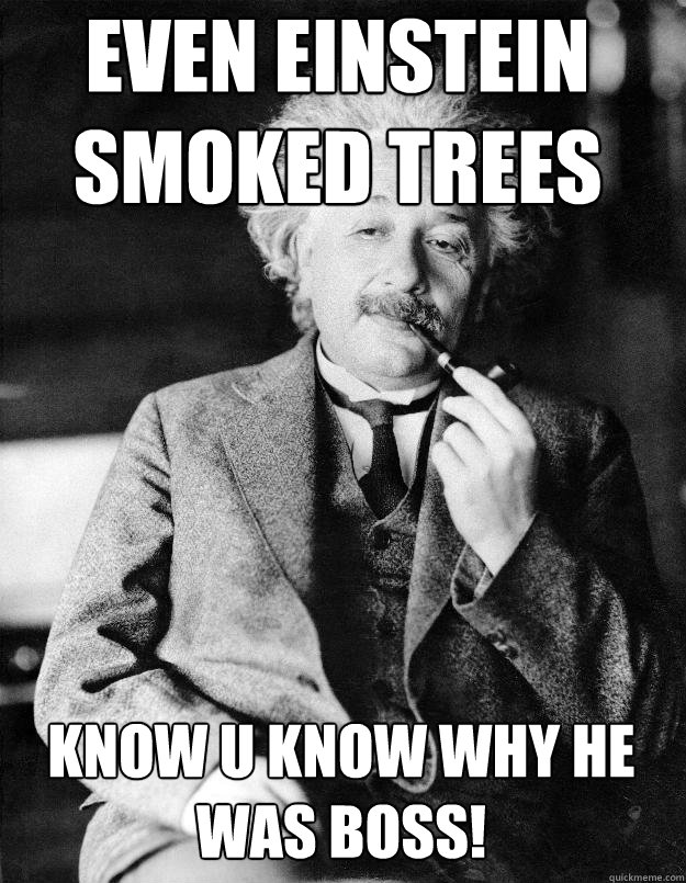 even einstein smoked TREES know u know why he was boss!   Einstein