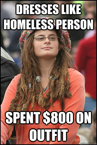 Dresses like homeless person spent $800 on outfit  College Liberal