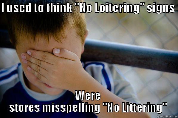 Loitering misspelled! - I USED TO THINK 