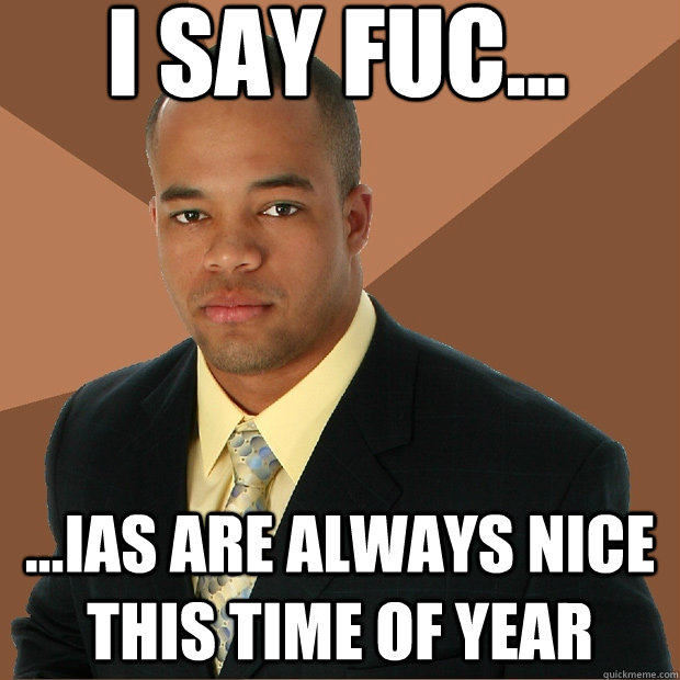 I SAY FUC... ...IAS ARE ALWAYS NICE THIS TIME OF YEAR  Successful Black Man