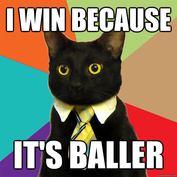 I WIN BECAUSE IT'S BALLER  Business Cat