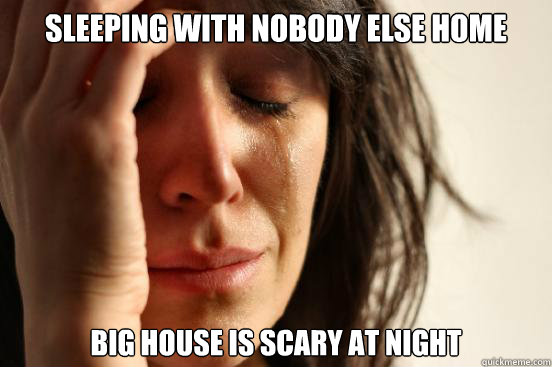 Sleeping with nobody else home BIG HOUSE IS SCARY AT NIGHT  First World Problems