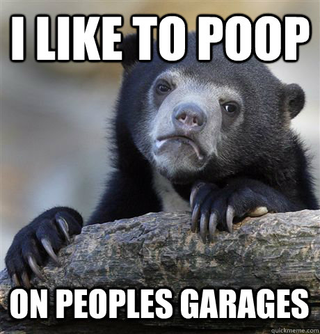 I LIKE TO POOP ON PEOPLES GARAGES  Confession Bear