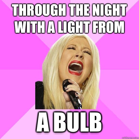 Through the night with a light from a bulb  Wrong Lyrics Christina