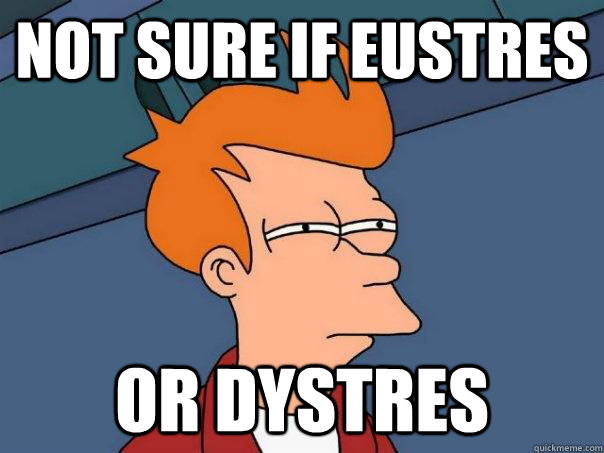 Not sure if eustres Or dystres  Futurama Fry