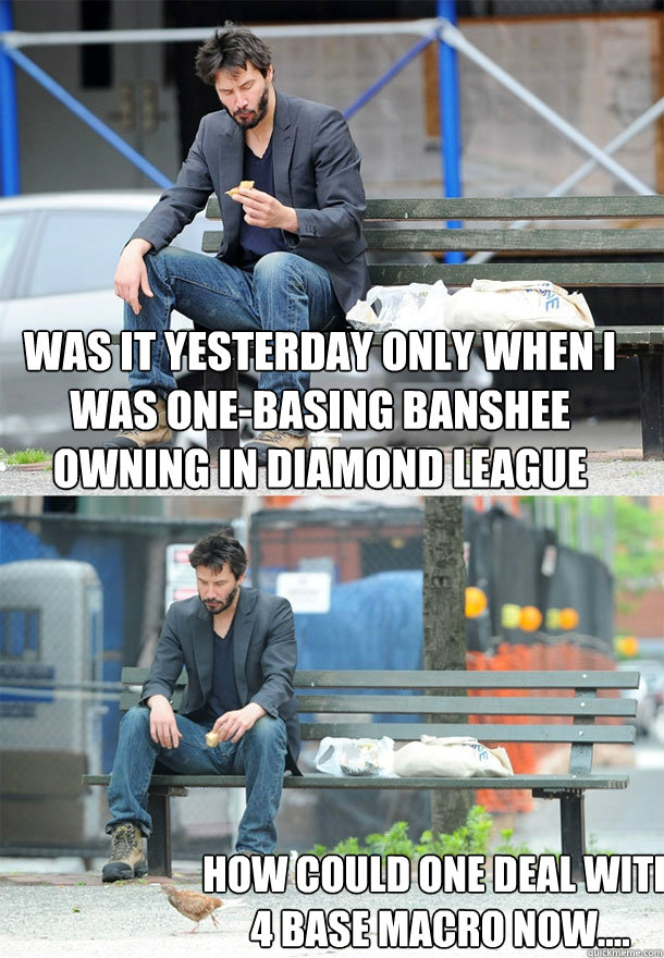 was it yesterday only when i was one-basing banshee owning in diamond league how could one deal with 4 base macro now....  Sad Keanu