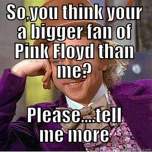 So,you actually think your a bigger Pink Floyd fan than me? -  PLEASE....TELL ME MORE Condescending Wonka