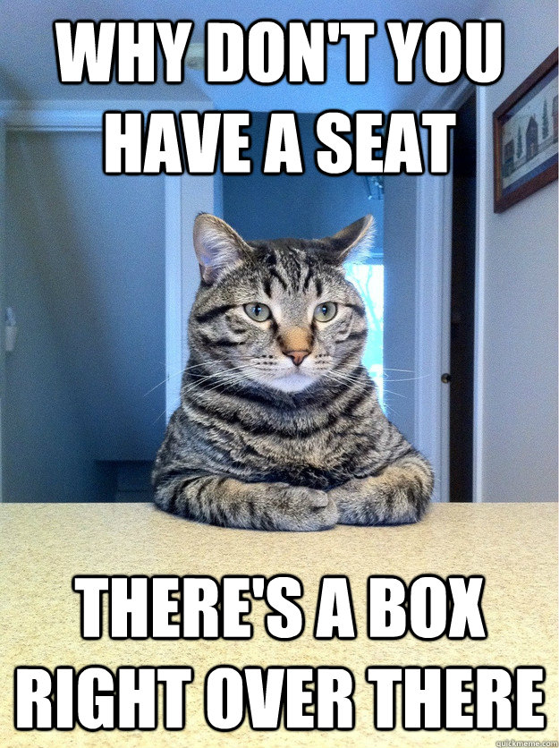 Why don't you have a seat There's a box right over there  Chris Hansen Cat