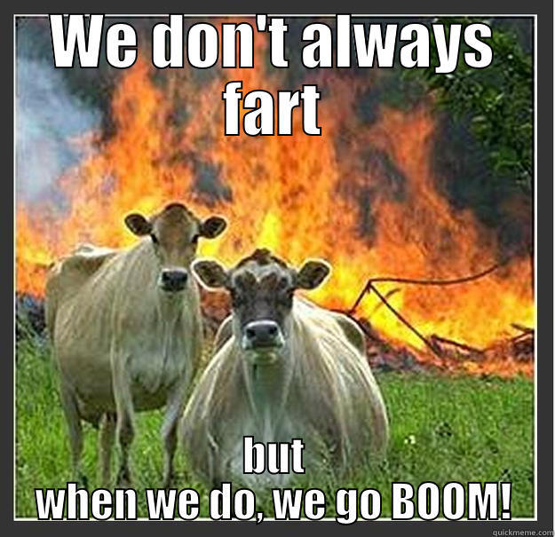 Methane Cows - WE DON'T ALWAYS FART BUT WHEN WE DO, WE GO BOOM! Evil cows