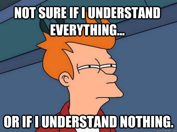 Not sure if I understand everything... Or if I understand nothing. - Not sure if I understand everything... Or if I understand nothing.  Futurama Fry