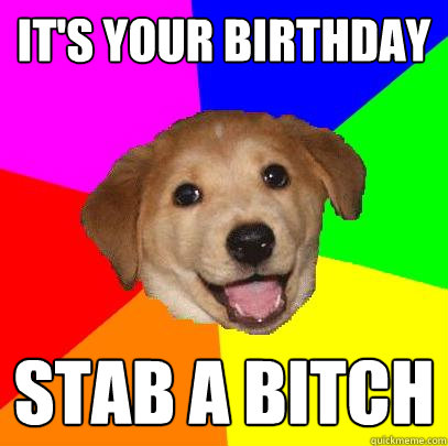 It's your birthday Stab a bitch  Advice Dog