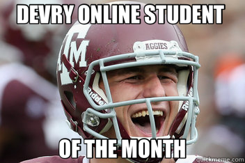 DEVRY ONLINE STUDENT  OF THE MONTH  johnny manziel