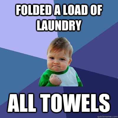 Folded a load of laundry  All towels  Success Kid