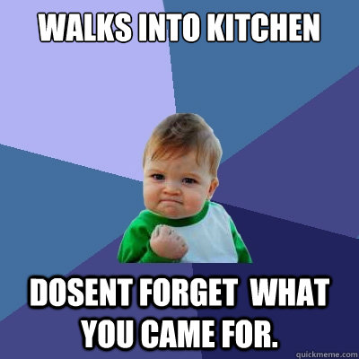 walks into kitchen dosent forget  what you came for.  Success Kid