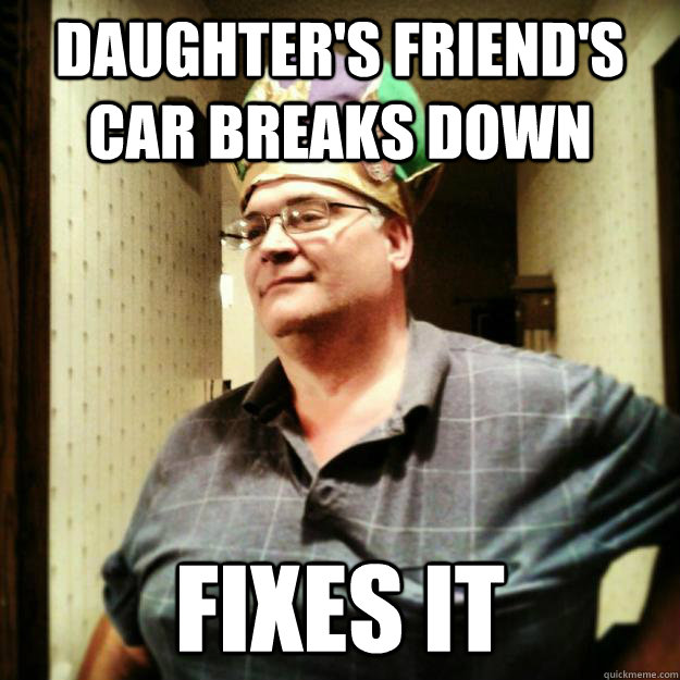 daughter's friend's car breaks down   fixes it - daughter's friend's car breaks down   fixes it  Misc