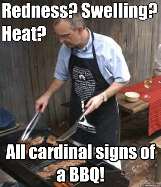 Redness? Swelling? Heat? All cardinal signs of a BBQ! - Redness? Swelling? Heat? All cardinal signs of a BBQ!  Stormin Norman