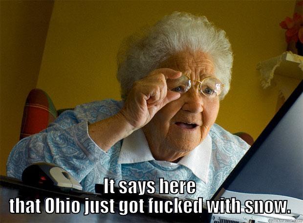  IT SAYS HERE THAT OHIO JUST GOT FUCKED WITH SNOW. Grandma finds the Internet