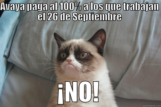 Avaya 26 de Septiembre - AVAYA PAGA AL 100% A LOS QUE TRABAJAN EL 26 DE SEPTIEMBRE ¡NO! Grumpy Cat