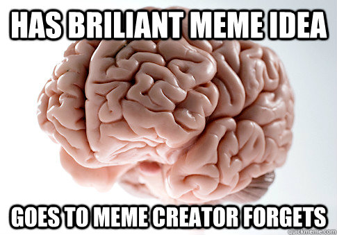 Has briliant meme idea goes to meme creator forgets   Scumbag Brain