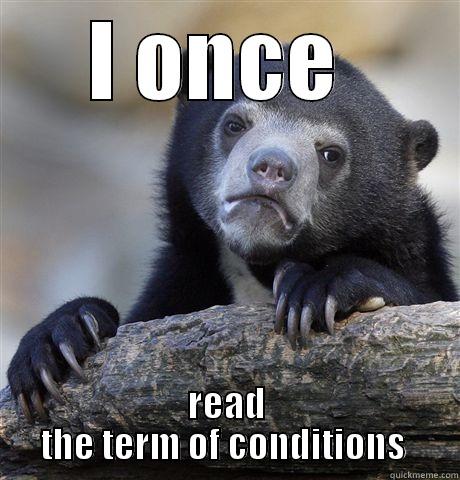 I ONCE  READ THE TERM OF CONDITIONS  Confession Bear