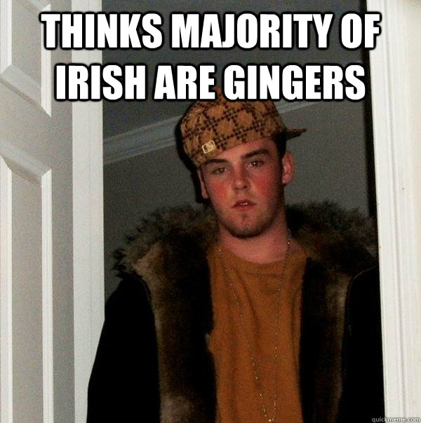 Thinks majority of Irish are gingers  - Thinks majority of Irish are gingers   Scumbag Steve