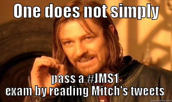     ONE DOES NOT SIMPLY     PASS A #JMS1 EXAM BY READING MITCH'S TWEETS Boromir