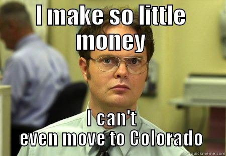 Disgruntled worker - I MAKE SO LITTLE MONEY I CAN'T EVEN MOVE TO COLORADO Schrute