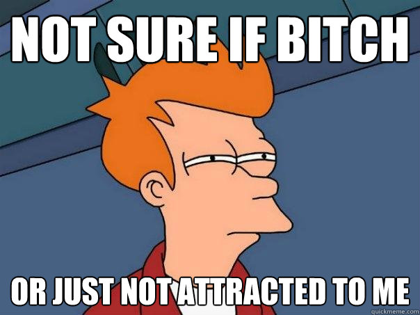 Not sure if bitch or just not attracted to me  Futurama Fry