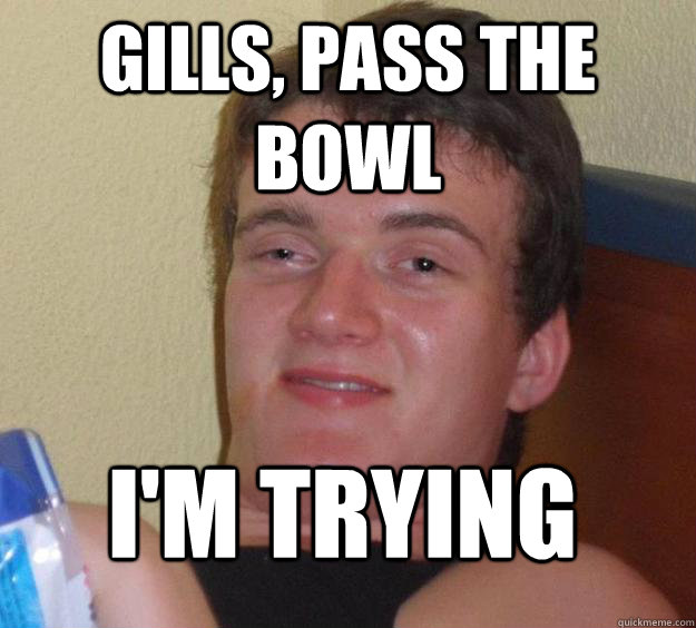 Gills, pass the bowl I'm trying - Gills, pass the bowl I'm trying  10 Guy