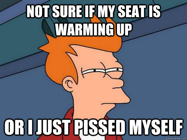 Not sure if my seat is warming up Or i just pissed myself - Not sure if my seat is warming up Or i just pissed myself  Futurama Fry