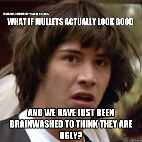 What if mullets actually look good And we have just been brainwashed to think they are ugly? facebook.com/musicpagepromotions  conspiracy keanu