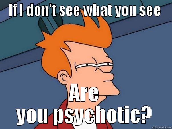 IF I DON'T SEE WHAT YOU SEE ARE YOU PSYCHOTIC? Futurama Fry