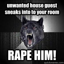 unwanted house guest sneaks into to your room RAPE HIM!  