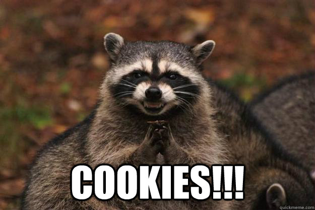  cookies!!! -  cookies!!!  Evil Plotting Raccoon